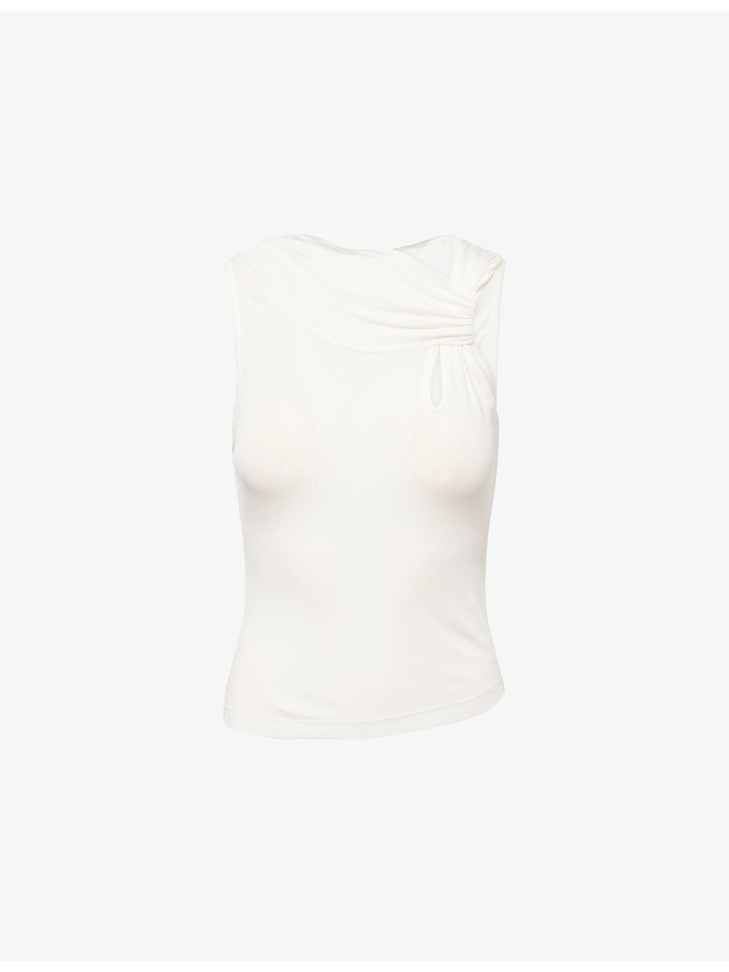 Tension Draped Rib Knitted Tank Top - 1