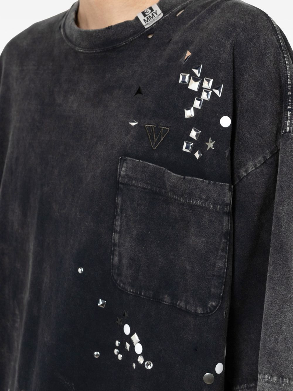 crystal-embellished pocket T-shirt - 5