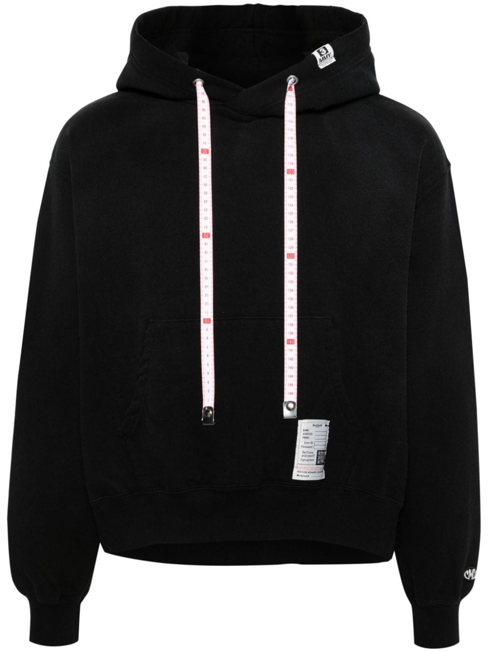 logo-patch cotton hoodie - 1