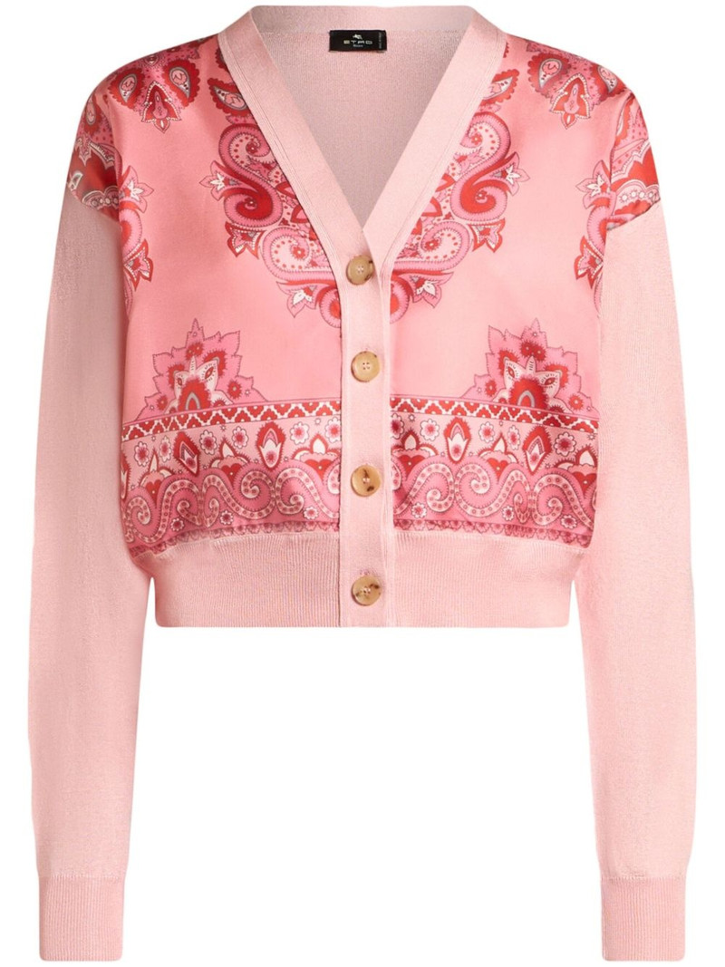 printed-panel cardigan 1