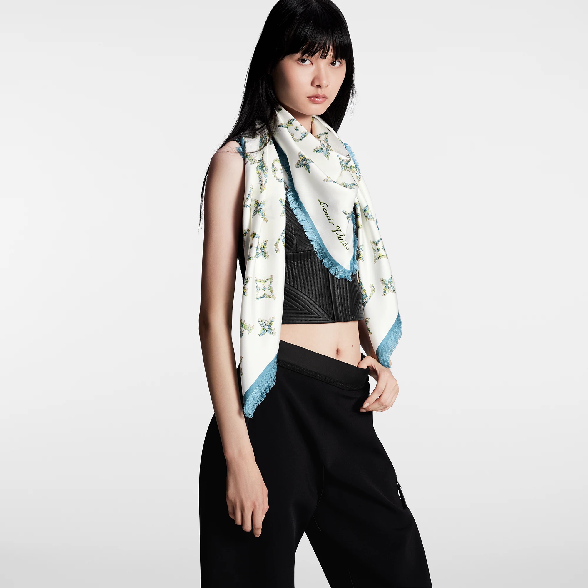 Monogram Flowers Shawl 5