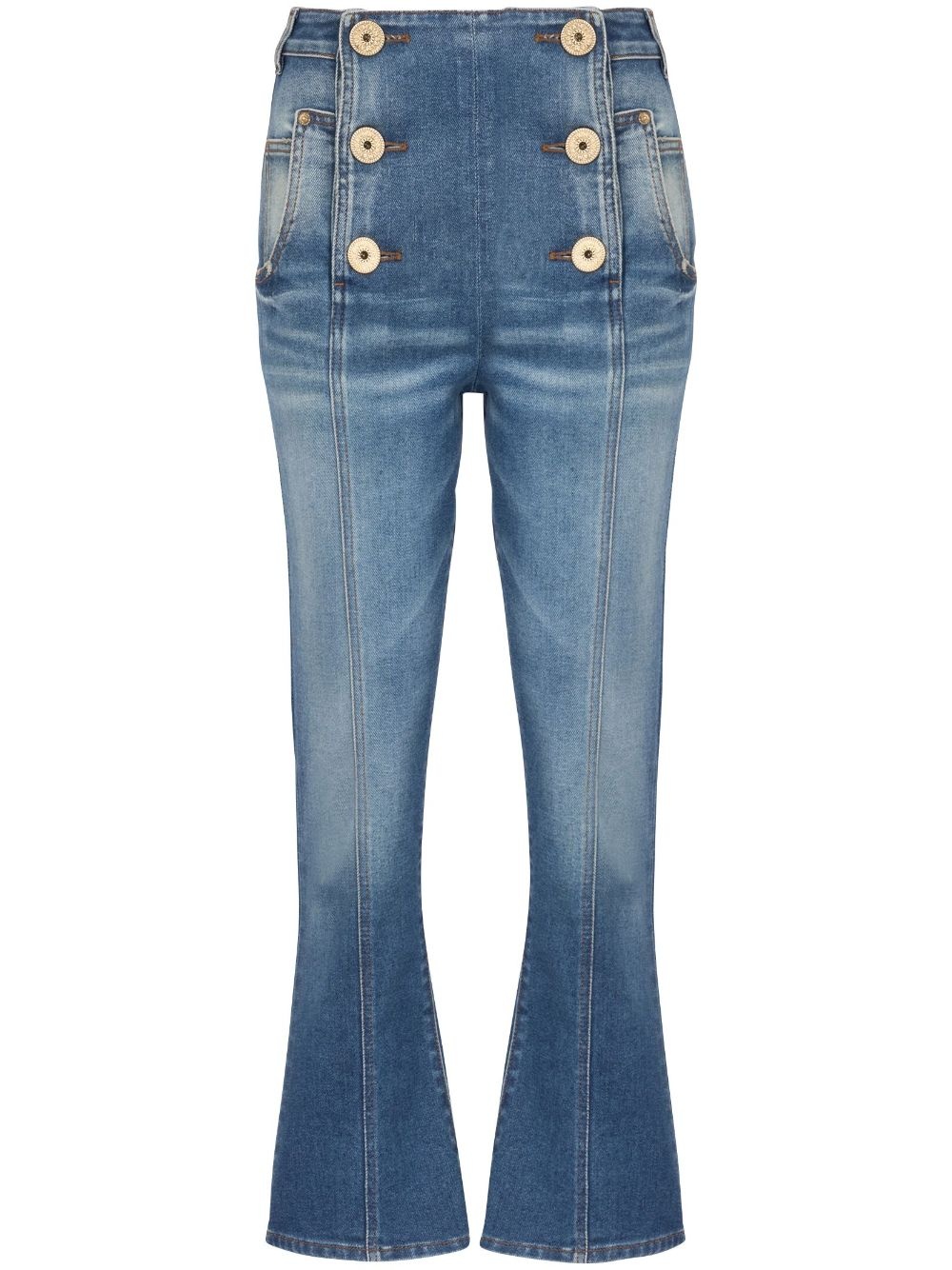 buttoned bootcut jeans - 1