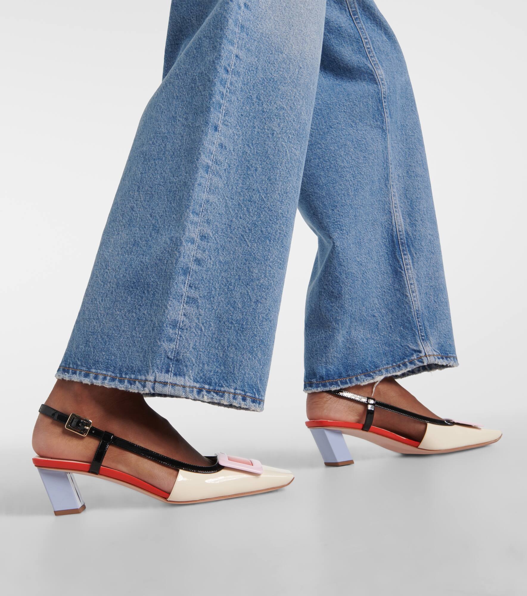 Belle Vivier 45 patent leather slingback pumps - 7