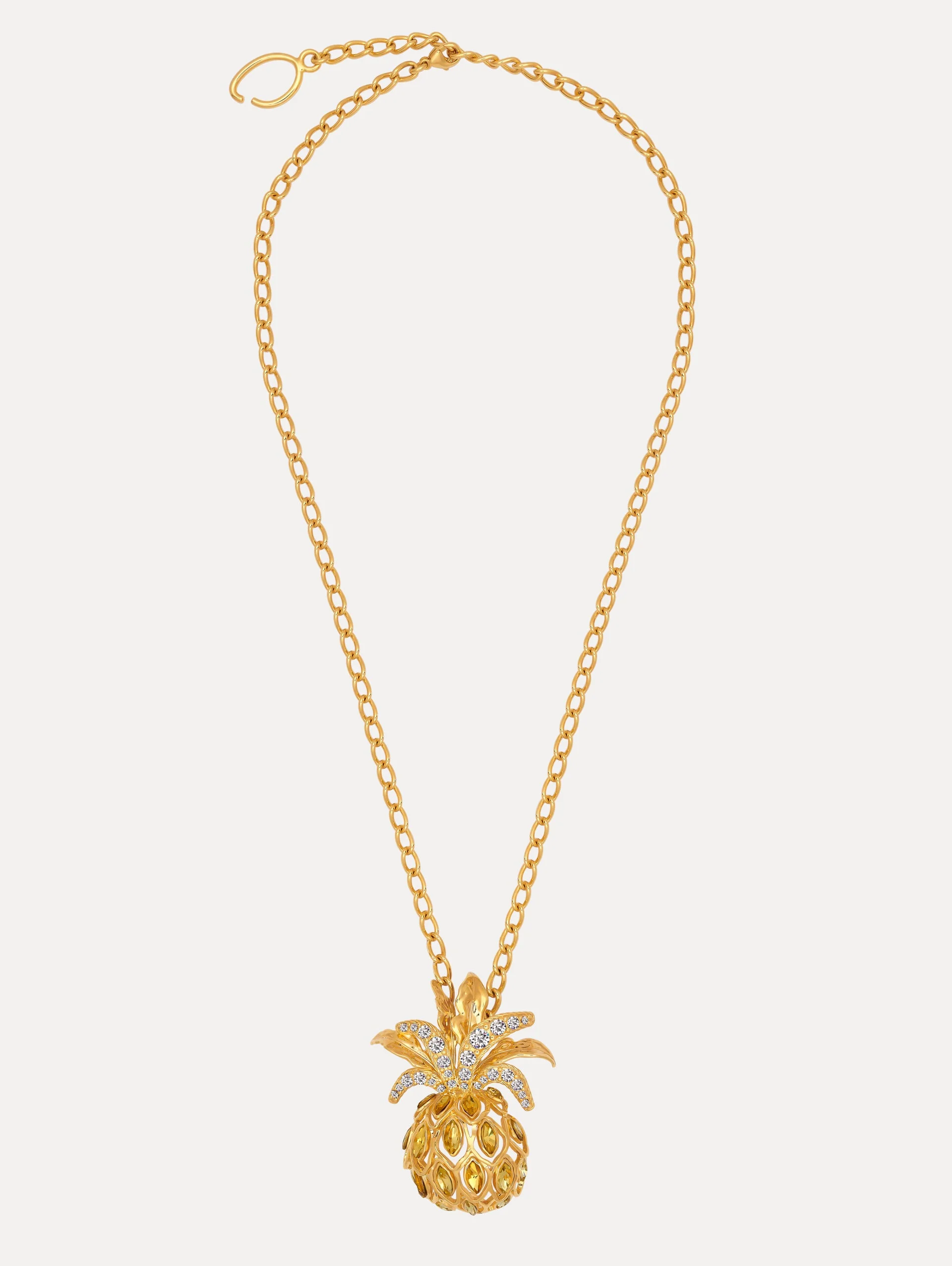 PINEAPPLE PAVÉ PENDANT NECKLACE - 1