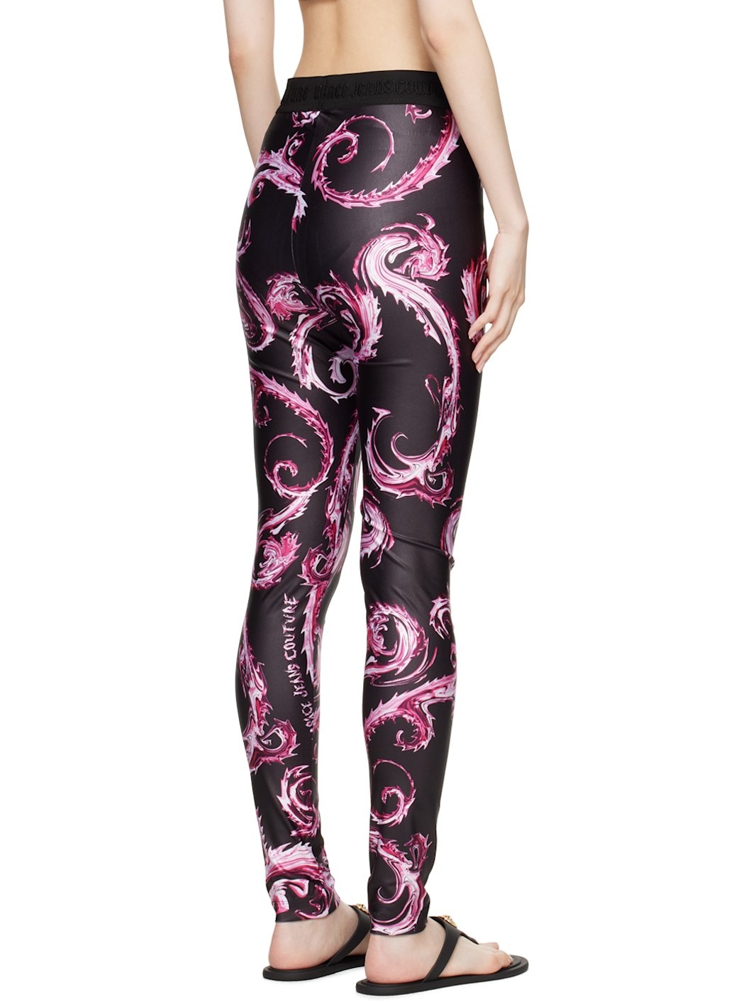 Black & Pink Chromo Couture Leggings - 3