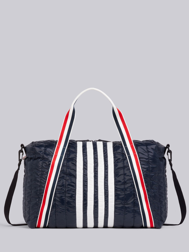 Navy Quilted Ripstop Tricolor Webbing Handles 4-Bar Gym Bag 4