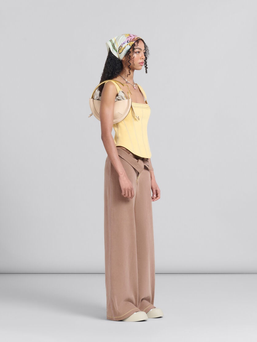 YELLOW ORGANIC DENIM CORSET TOP - 6