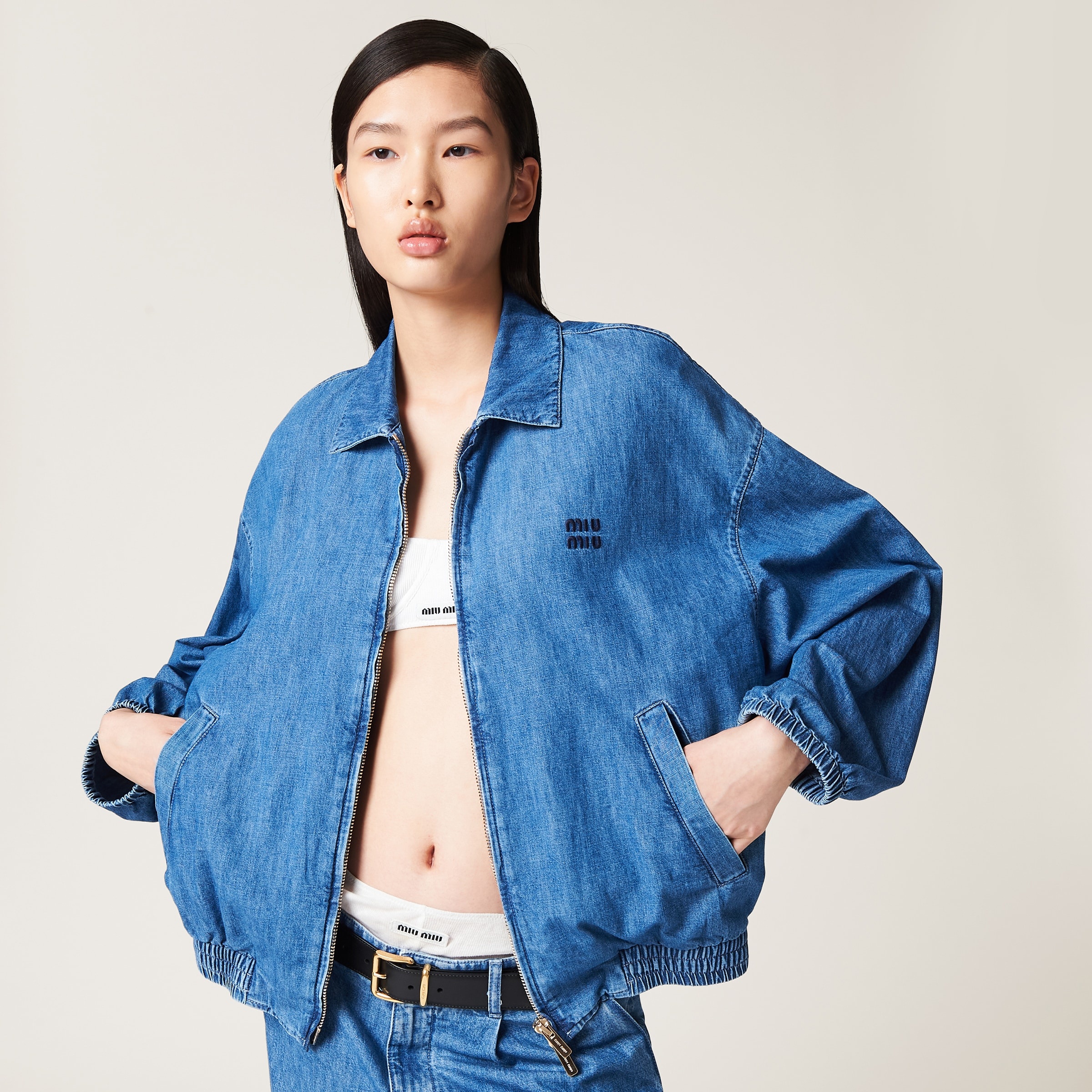 Miu Miu Chambray blouson jacket | REVERSIBLE