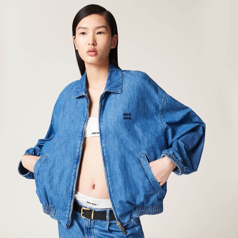 Miu Miu Chambray blouson jacket outlook