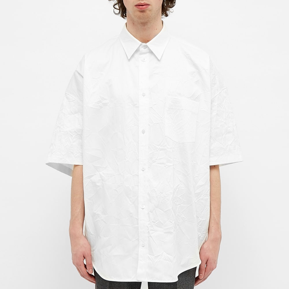 Balenciaga Crinkled Logo Short Sleeve Shirt - 3