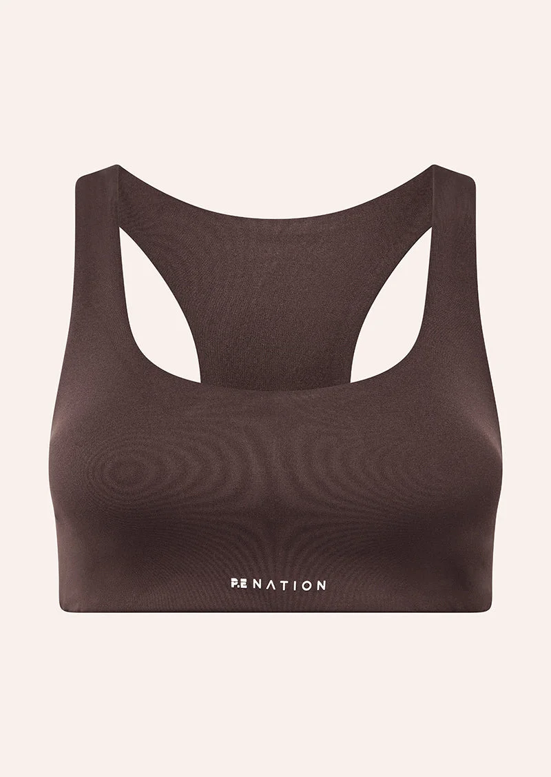 SIGNATURE SCOOP SPORTS BRA IN DARK PLUM - 1