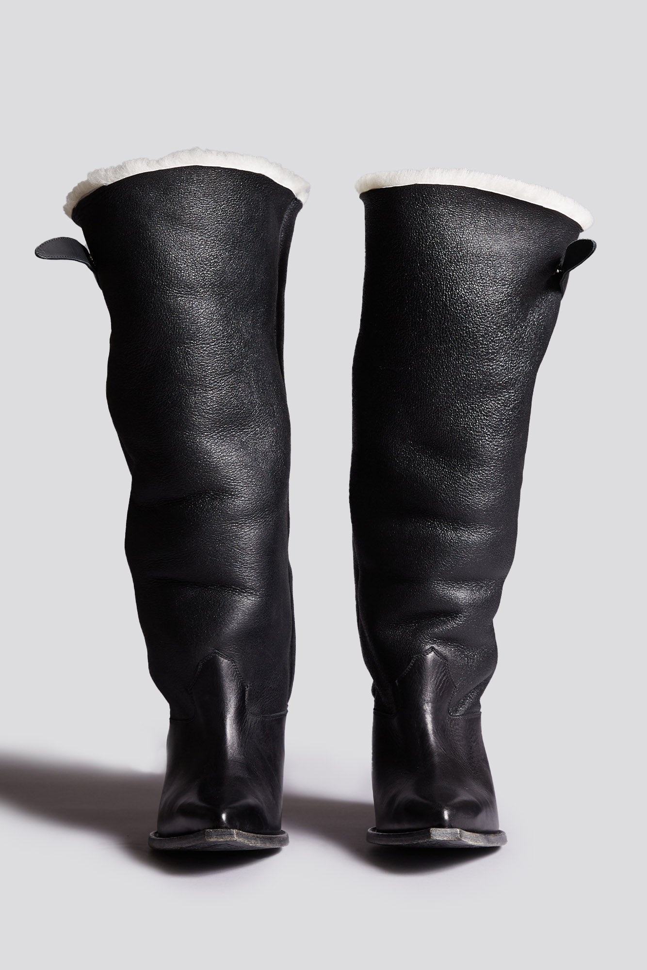SLOUCH COWBOY BOOT - BLACK SHERPA -R13 - 3