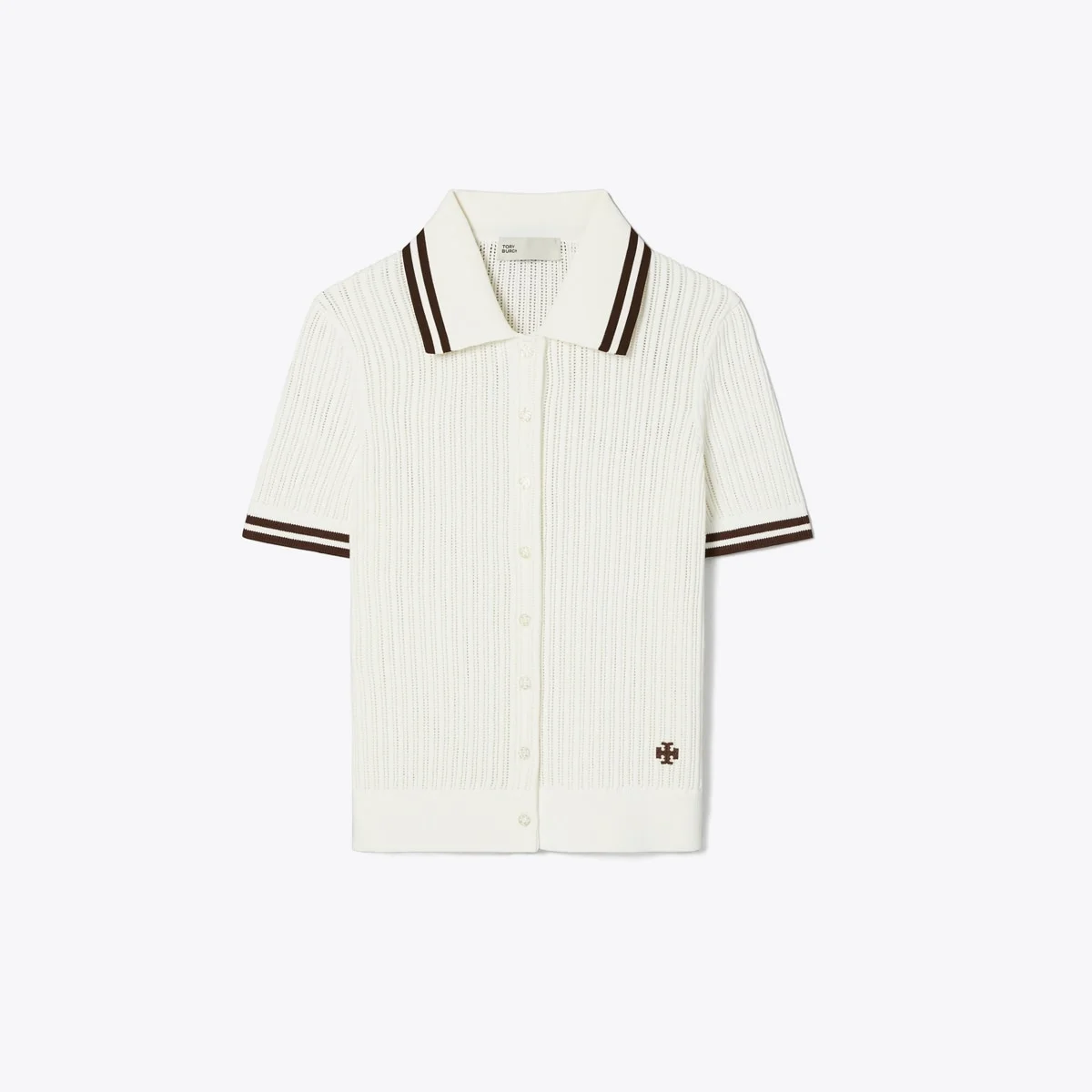 Pointelle Cotton Cardigan - 1