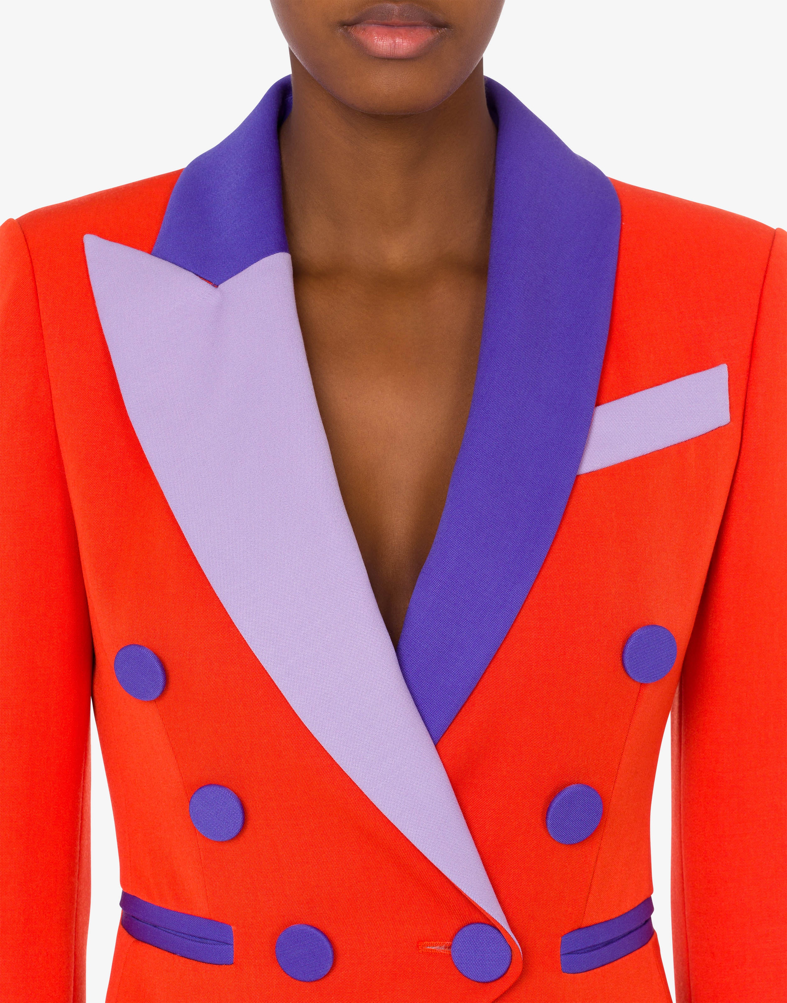 COLOUR BLOCK WOOL SHORT JACKET - 4