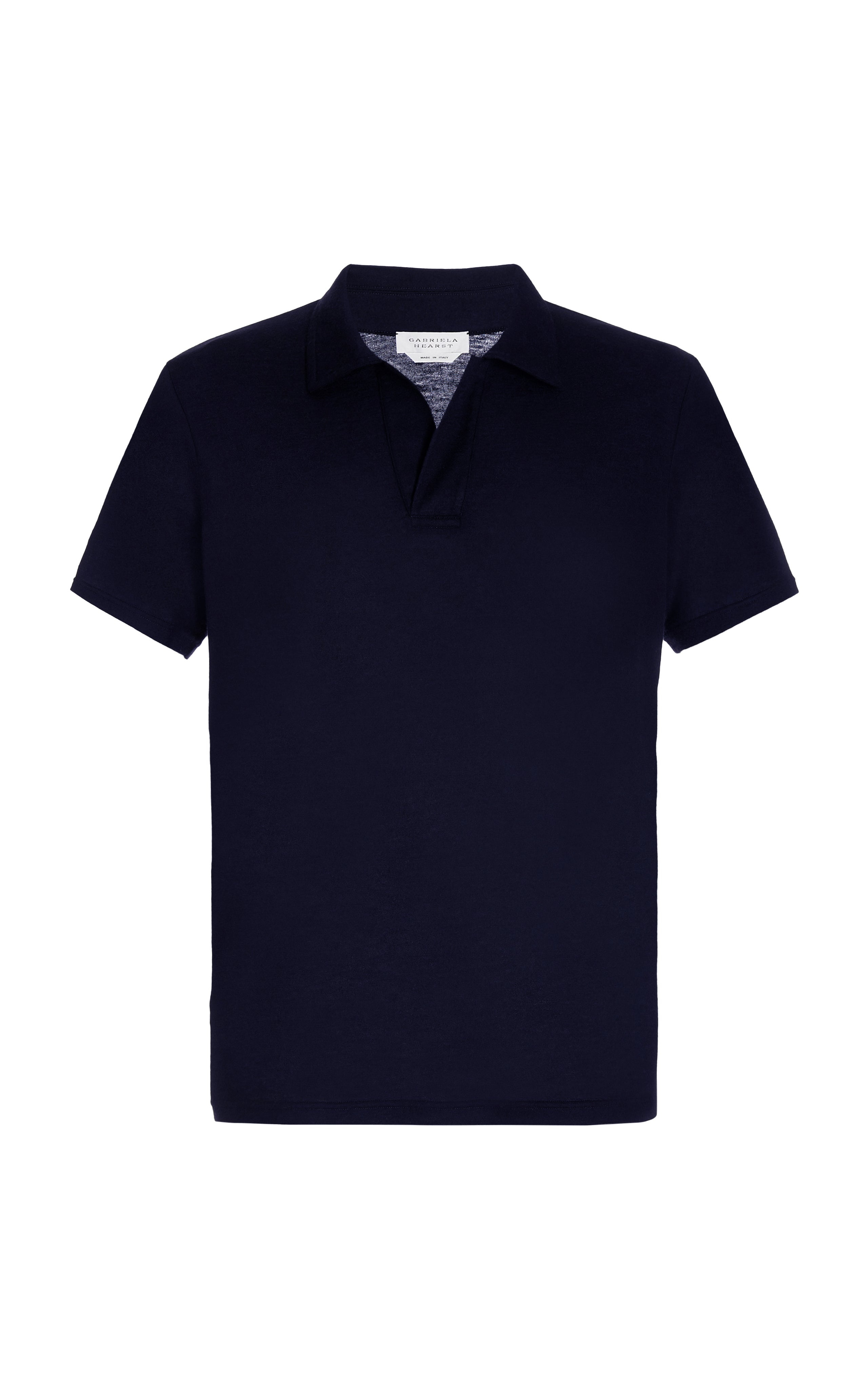 Jaime Short Sleeve Polo in Dark Navy Cotton - 1