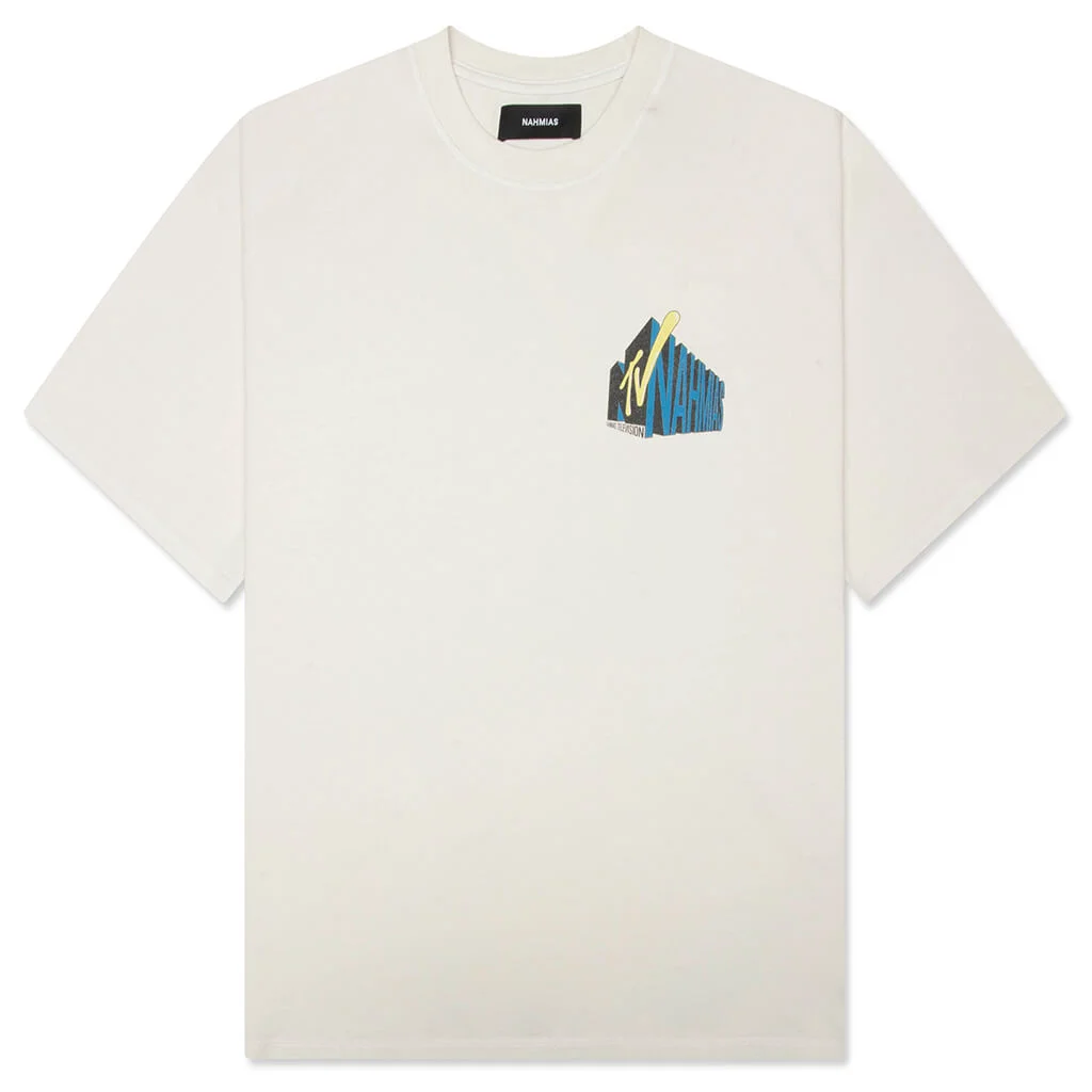 NAHMIAS TV BOXY TEE - EGG WHITE - 1