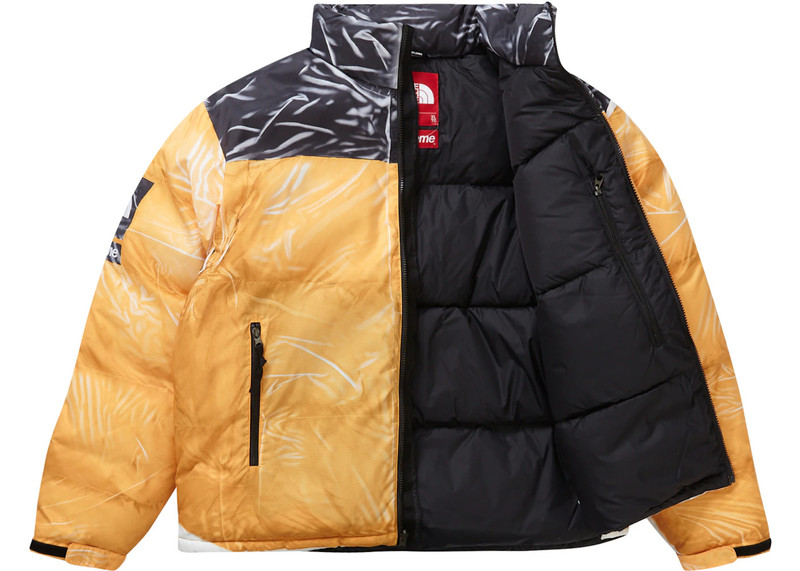 Supreme Supreme The North Face Printed Nuptse Trompe L'oeil Jacket Yellow outlook