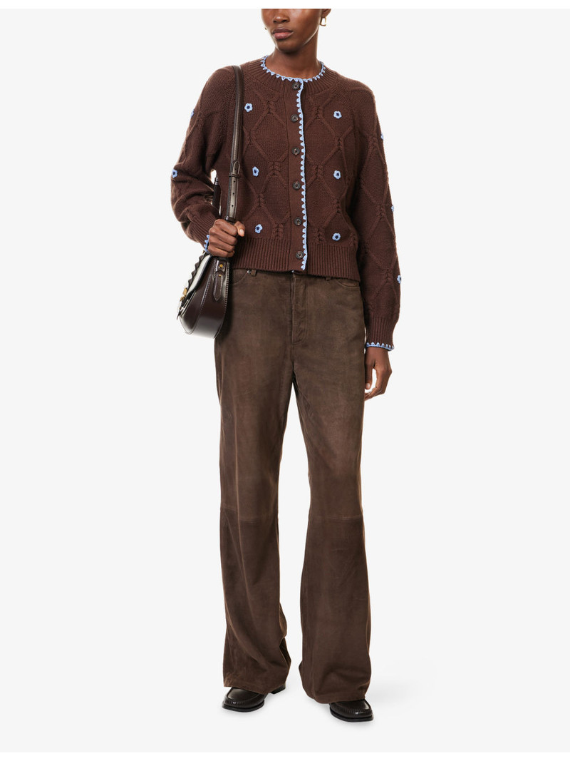 Rails Laurie Flower-Embellished Cotton-Blend Cardigan outlook