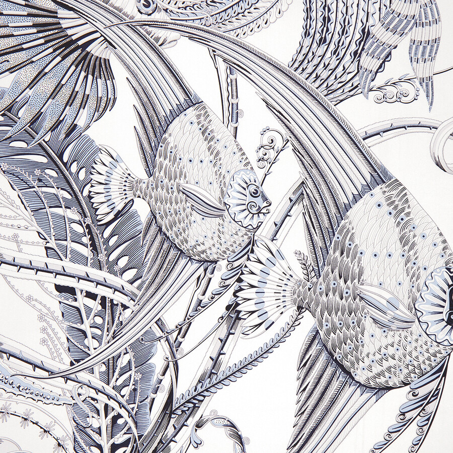Ferragamo Summernew Fish Print Silk Scarf - 4