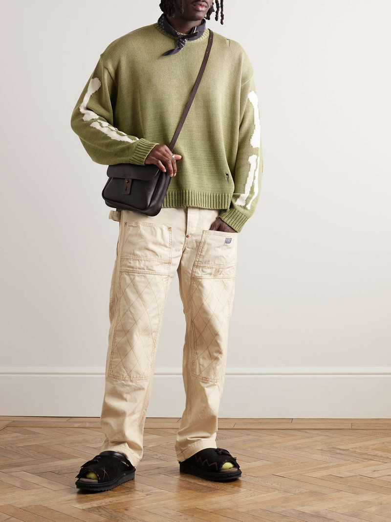 Kapital Lumber Straight-Leg Embroidered Cotton-Canvas Cargo Trousers outlook