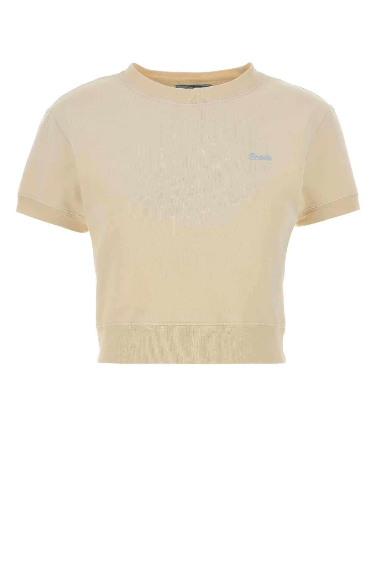 Prada Women Pastel Yellow Cotton T-Shirt - 1