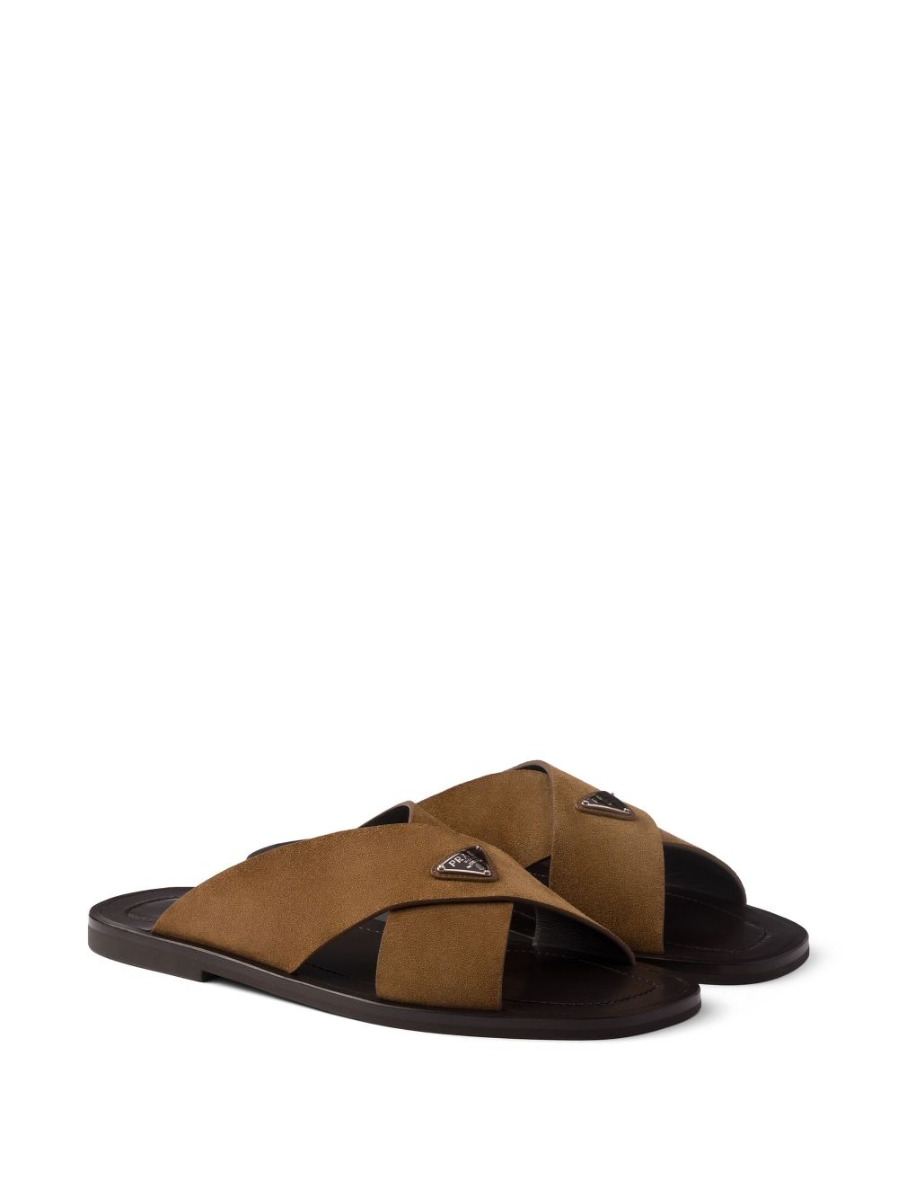 suede crisscross slides - 2