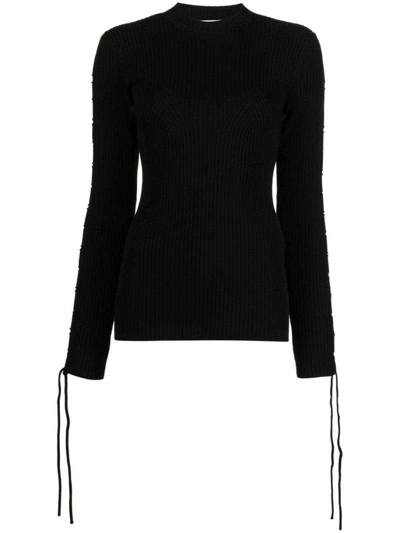 lace-detail ribbed top 1