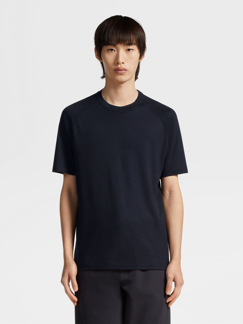 ZEGNA NAVY BLUE HIGH PERFORMANCE™ WOOL T-SHIRT outlook