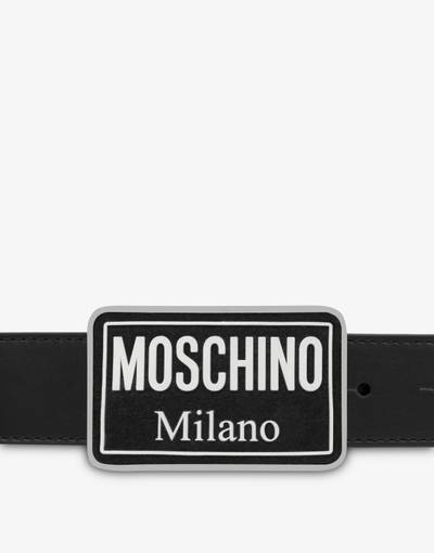 Moschino CALFSKIN BELT WITH LOGO BUCKLE outlook