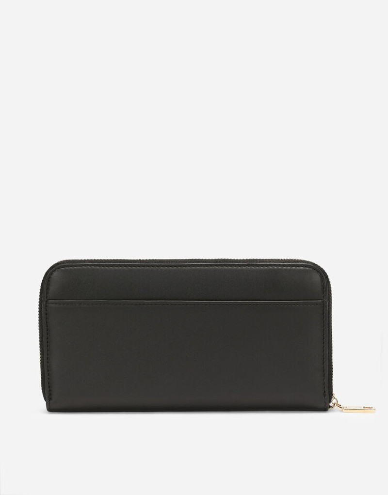 Calfskin zip-around wallet with branded plate 3