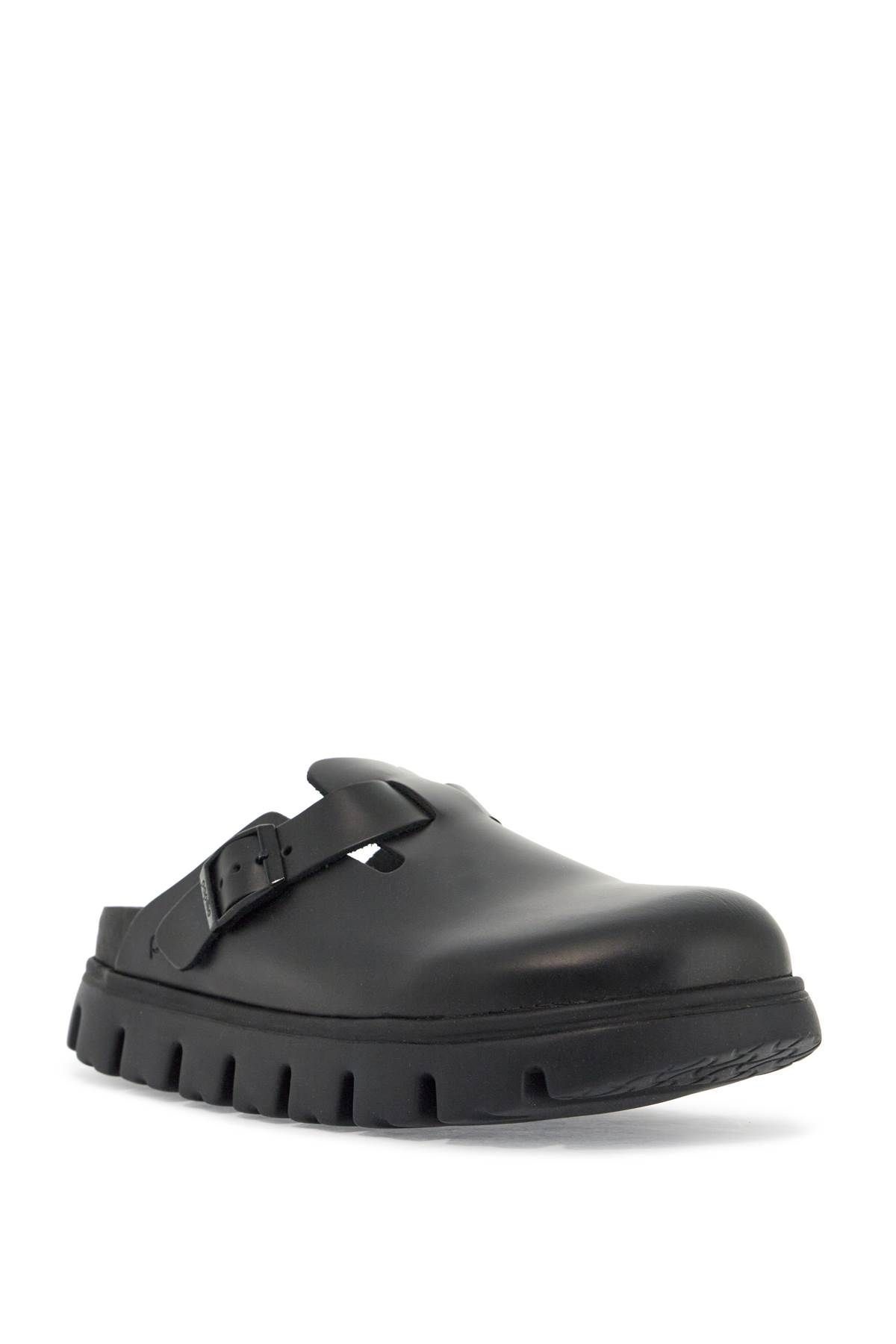 BOSTON CHUNKY SLIPPER IN BLACK NATURAL LEATHER WITH SERRATED SOLE - 4