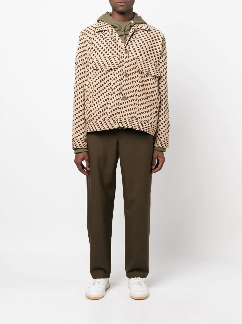 geometric-print shirt-jacket - 2