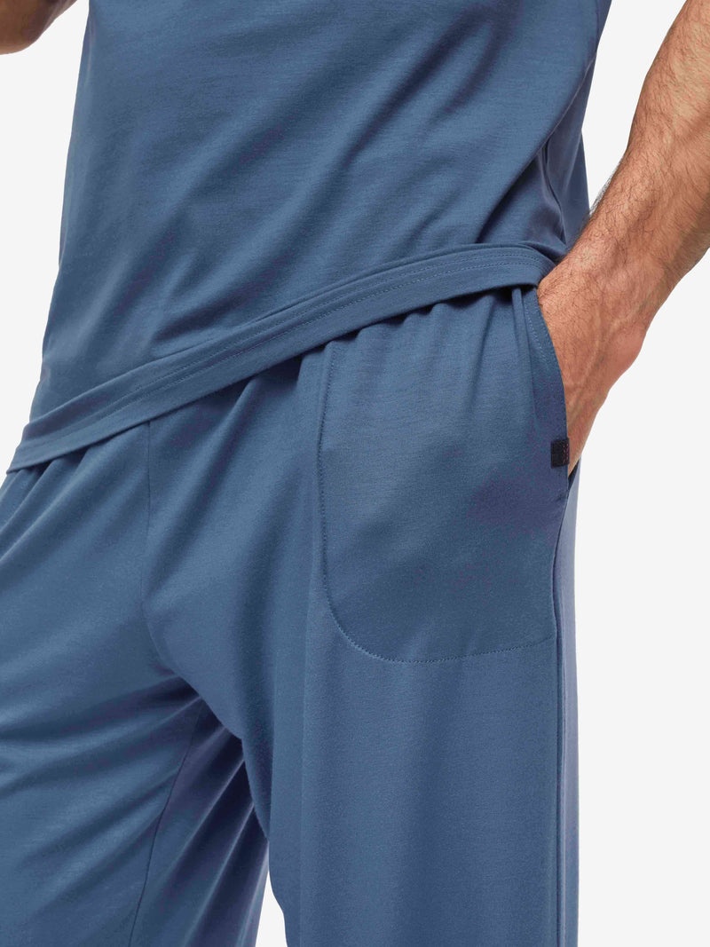 Men's Lounge Trousers Basel Micro Modal Stretch Storm Blue - 5
