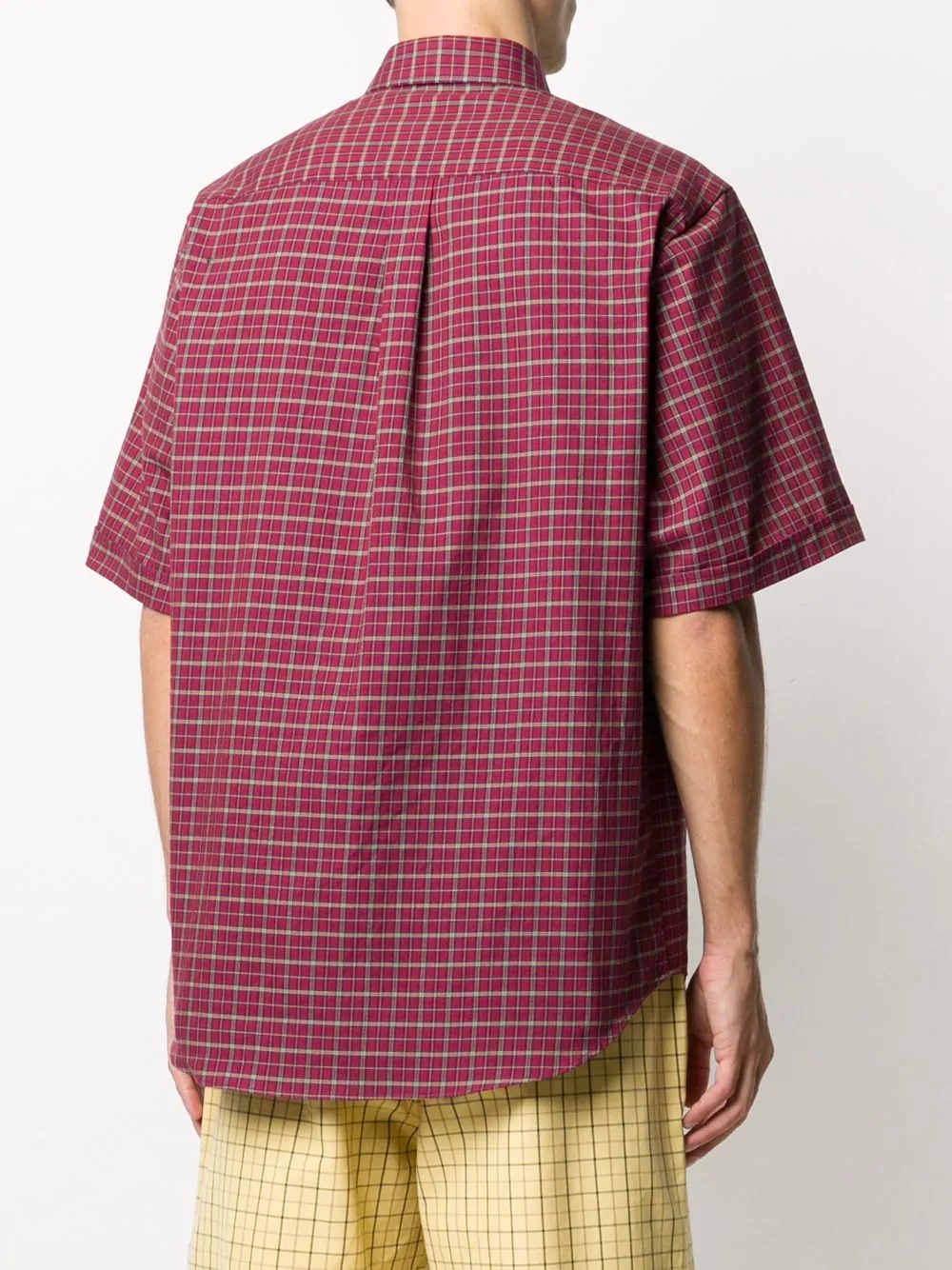 checked button-down shirt - 4