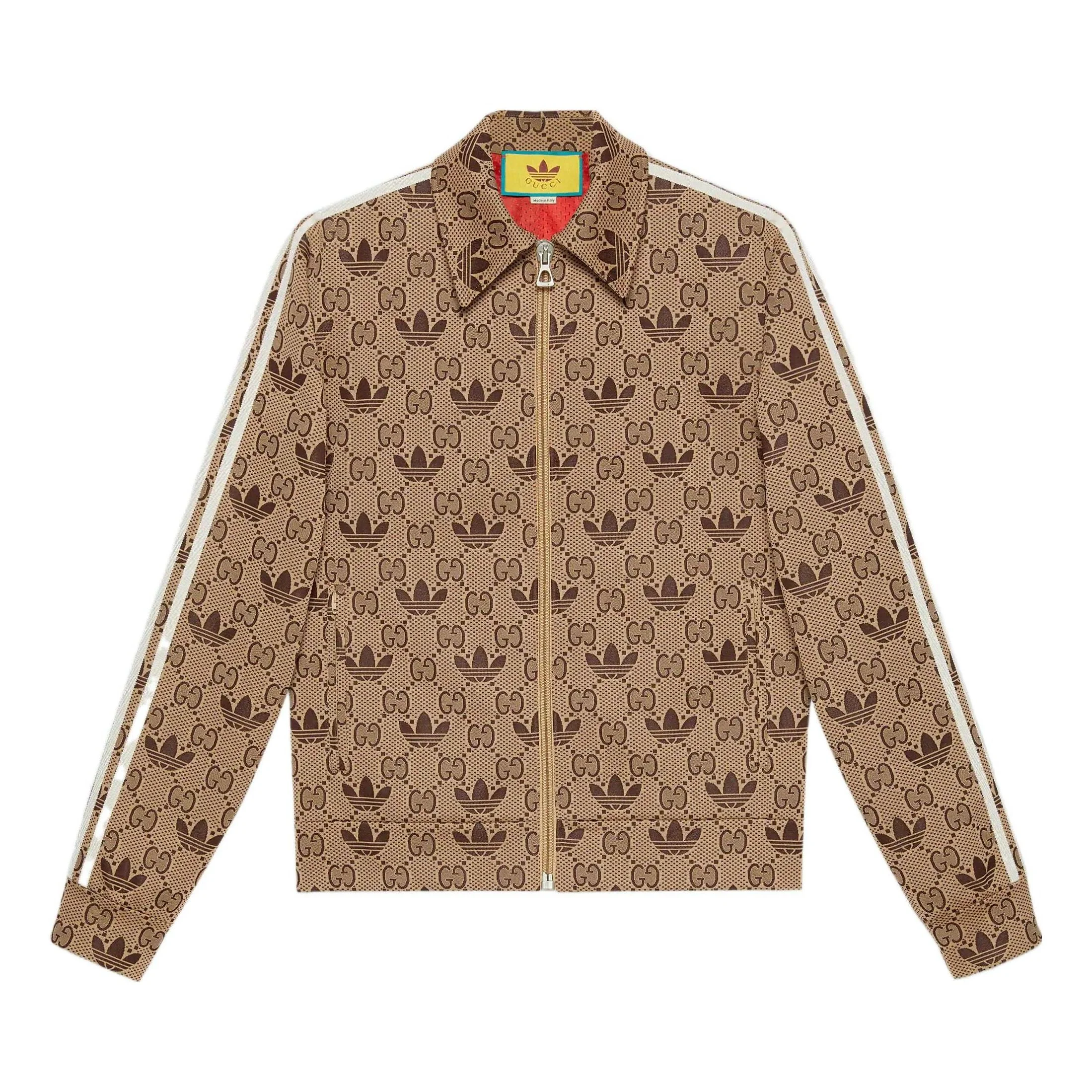 Gucci x adidas GG Trefoil Zip Jacket 'Beige Ebony' 722998-XJE1O-9742 - 1