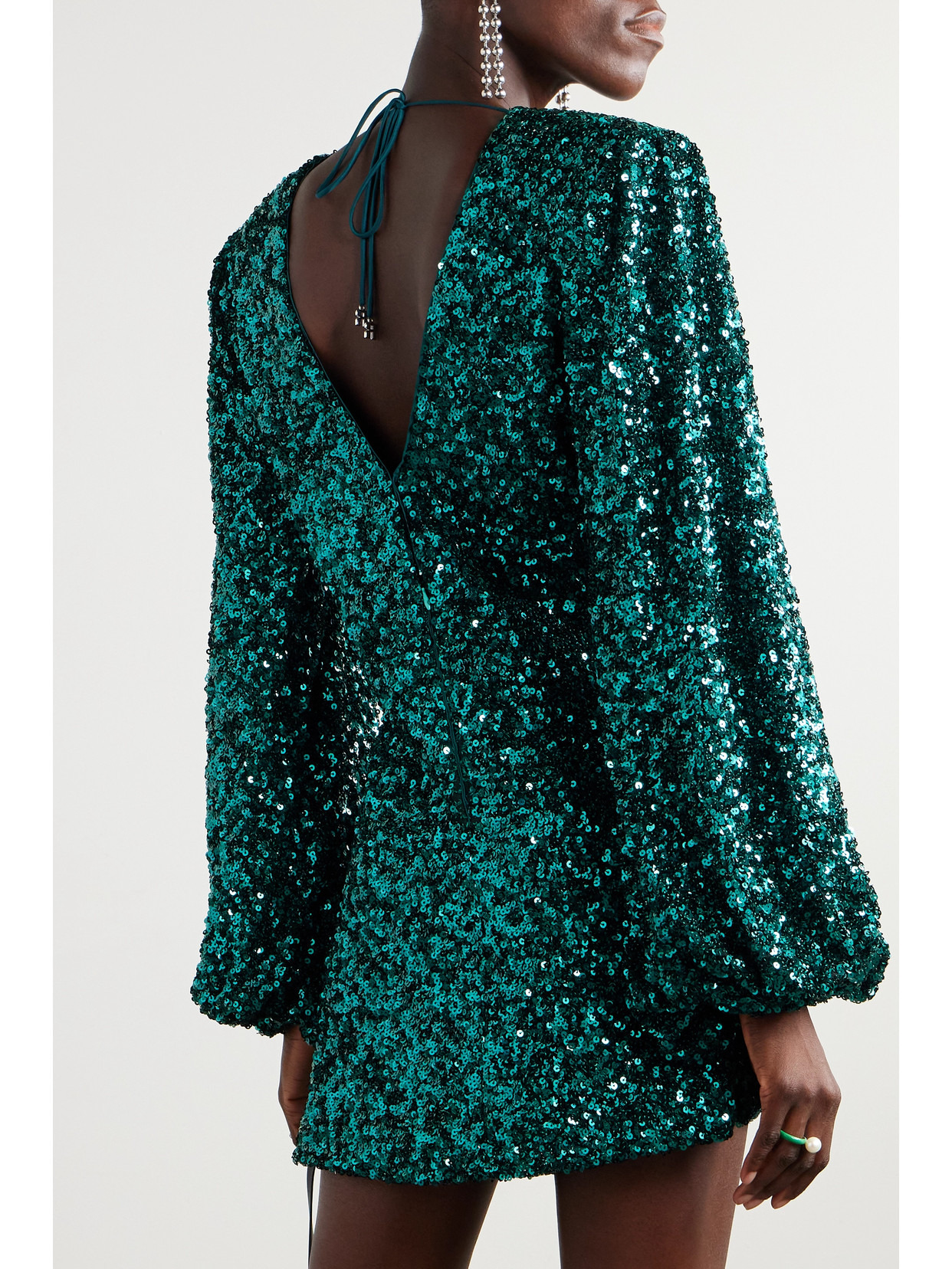 Darsie Sequined Stretch Recycled-chiffon Mini Dress - 3