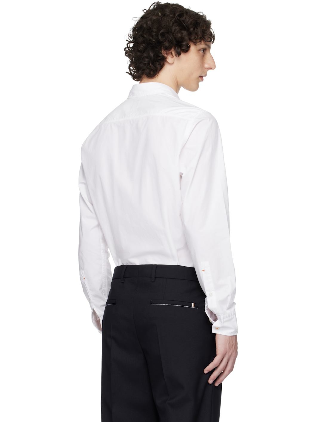 White Regular-Fit Cotton Poplin Shirt - 3