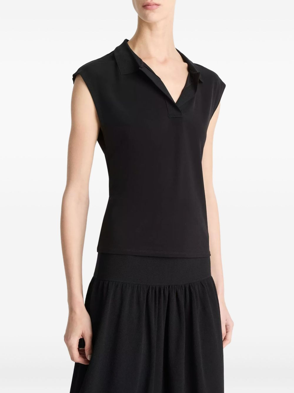 cap-sleeve polo top - 3