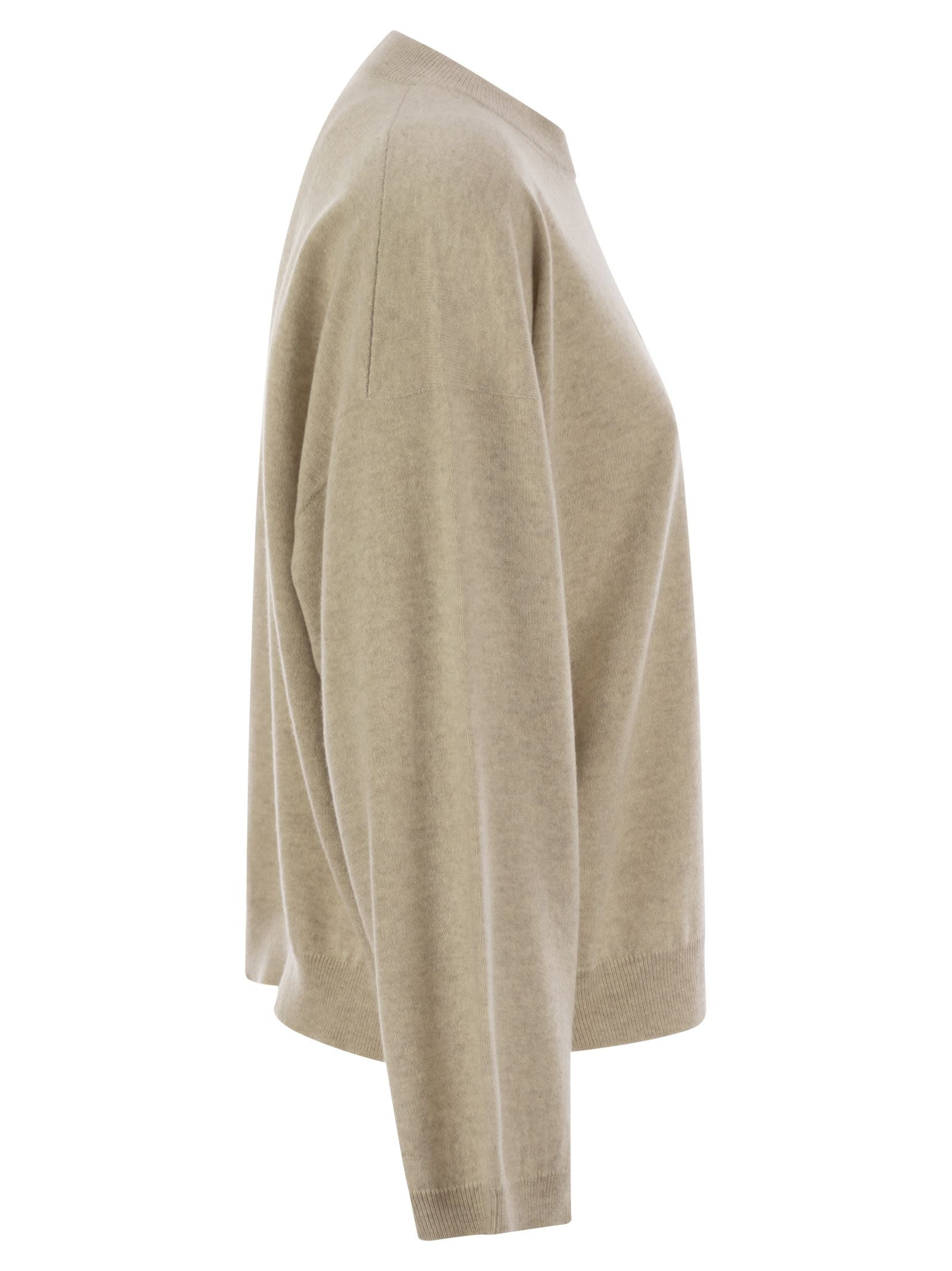 Brunello Cucinelli Women Virgin Wool, Cashmere And Silk Sweater With Shiny Pocket Detail - 3