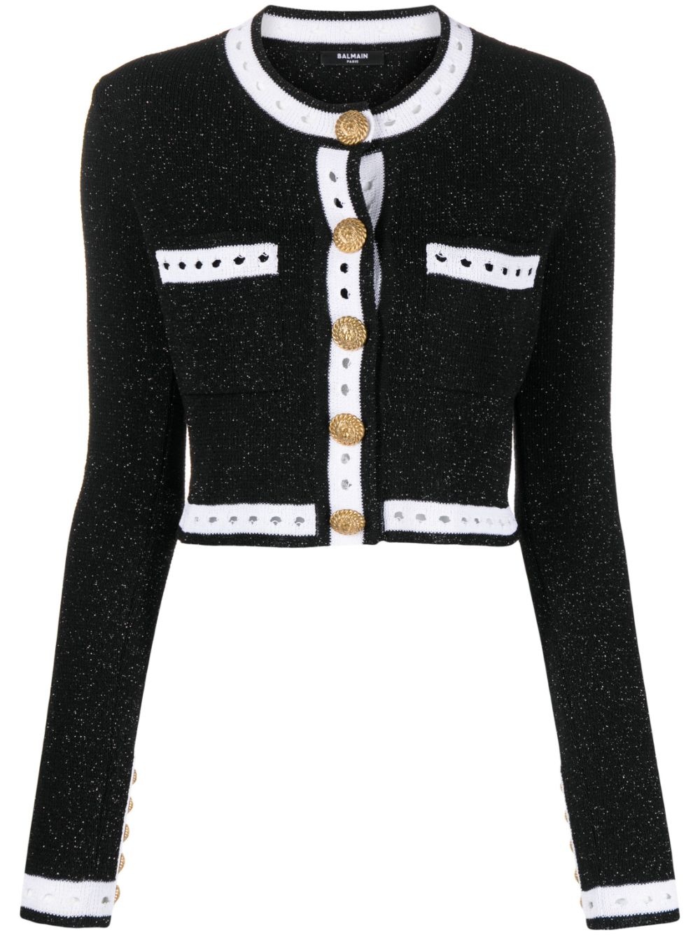 long-sleeve button-fastening cardigan - 1