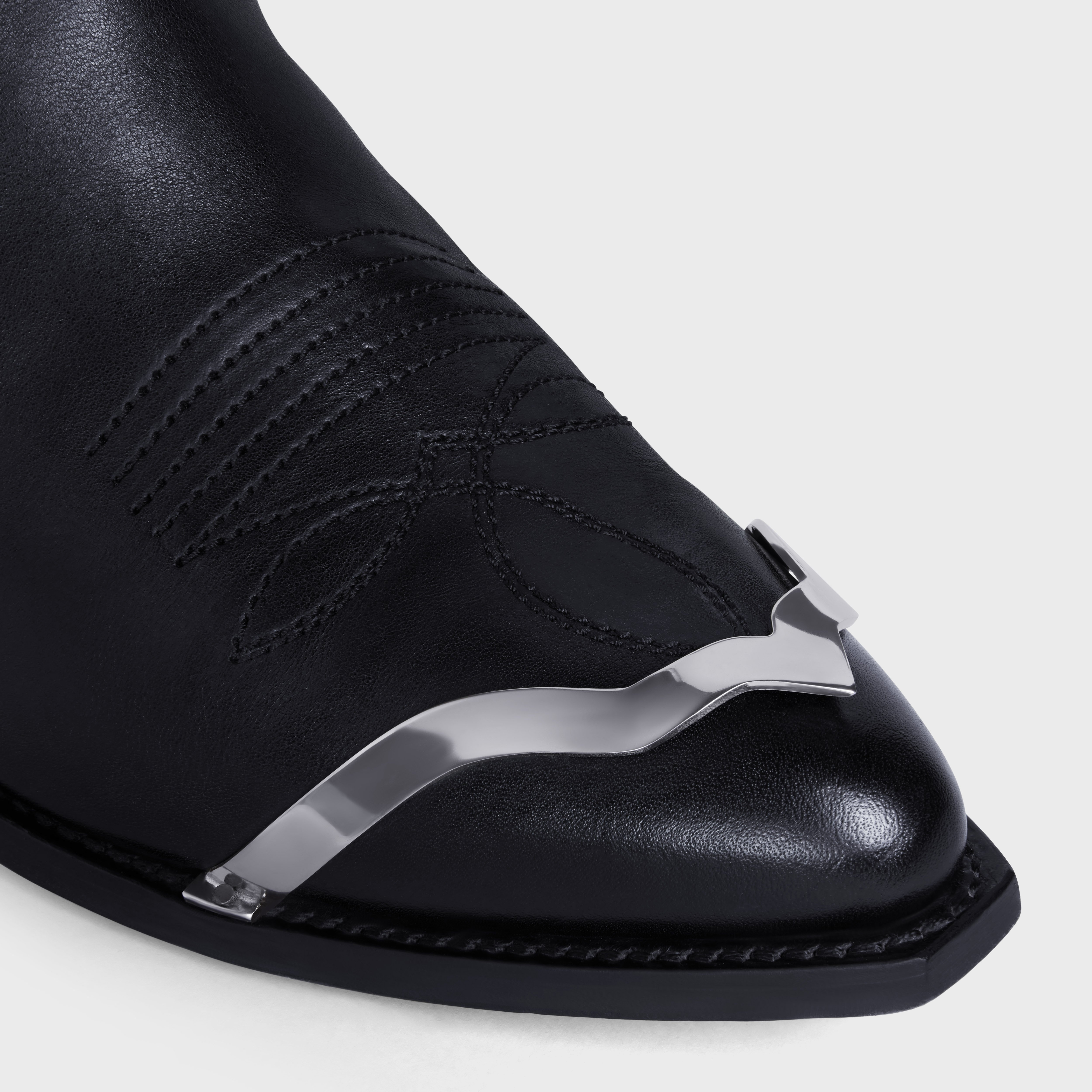 CELINE WESTERN ZIPPED BOOTS WITH METAL CAP TOE in Calfskin - 4