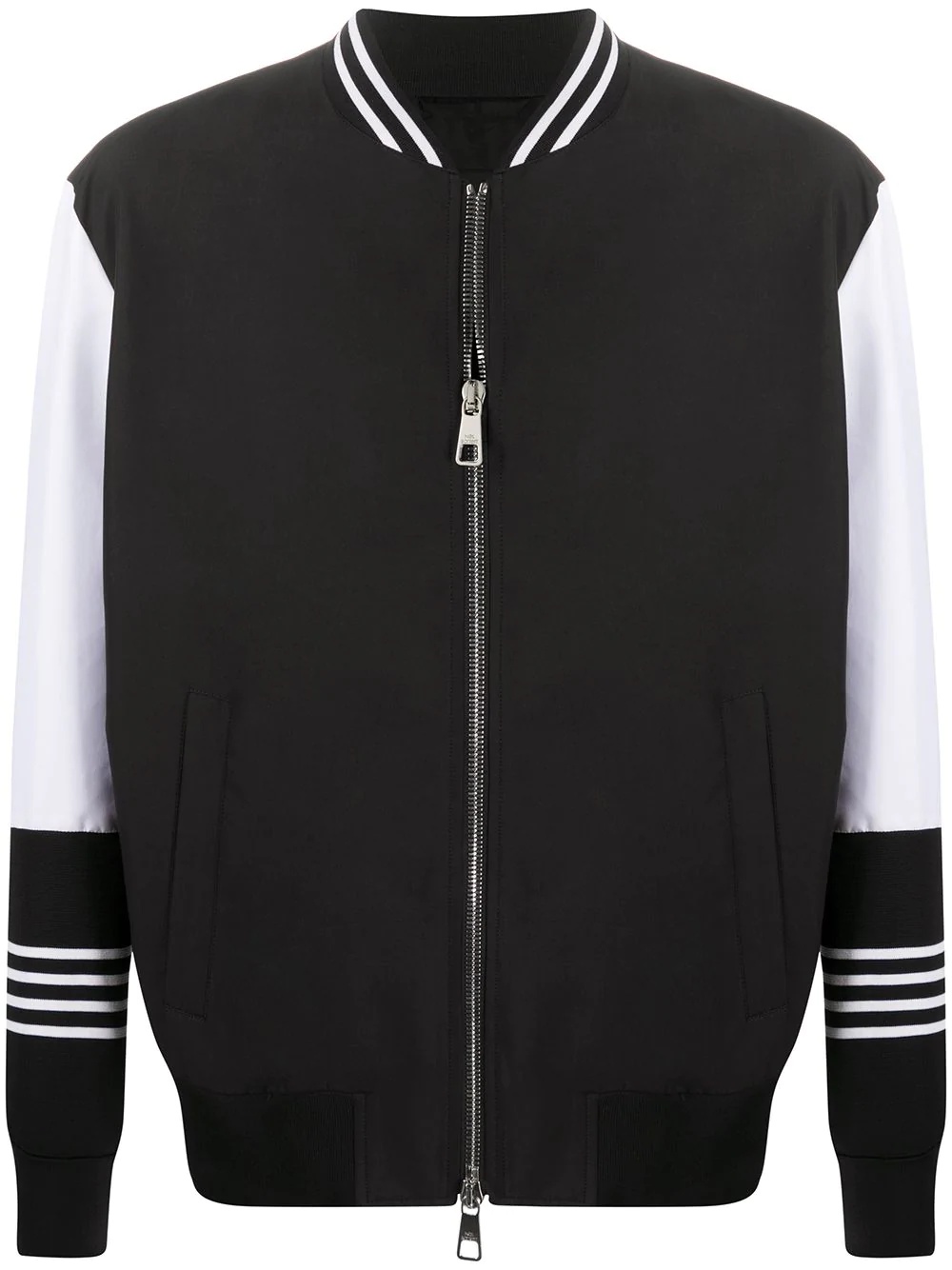 stripe-detail bomber jacket - 1