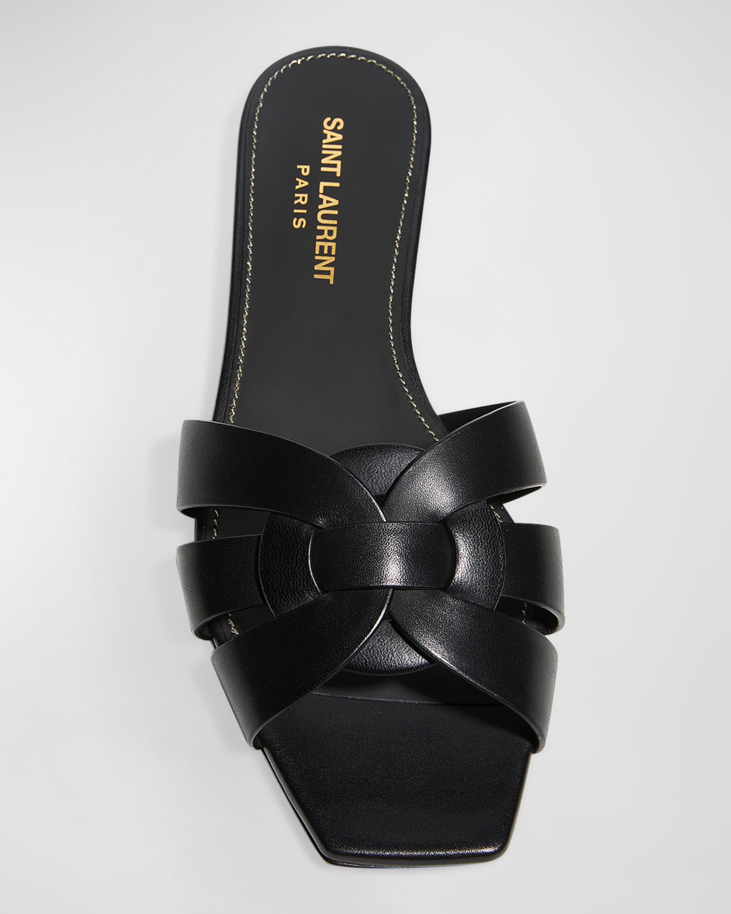 Woven Leather Sandal Slide - 5