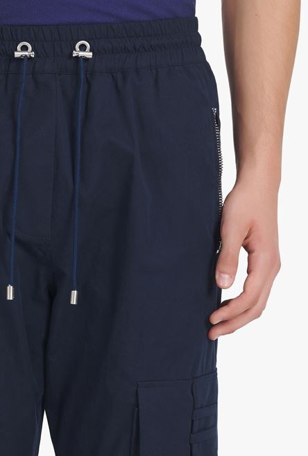 HIGH SUMMER CAPSULE - Navy blue cotton cargo pants - 6