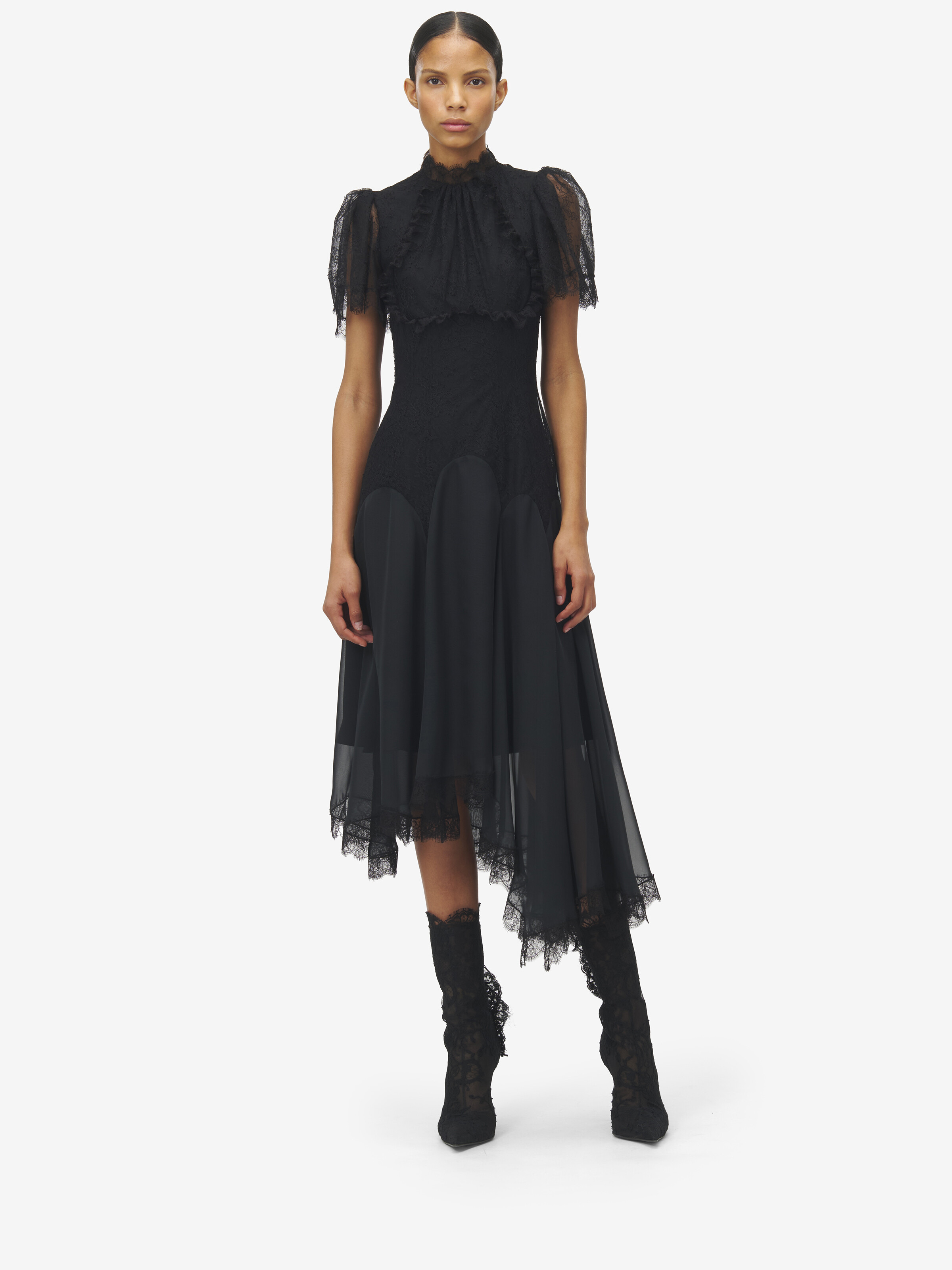 Floral Lace Evening Dress - 2