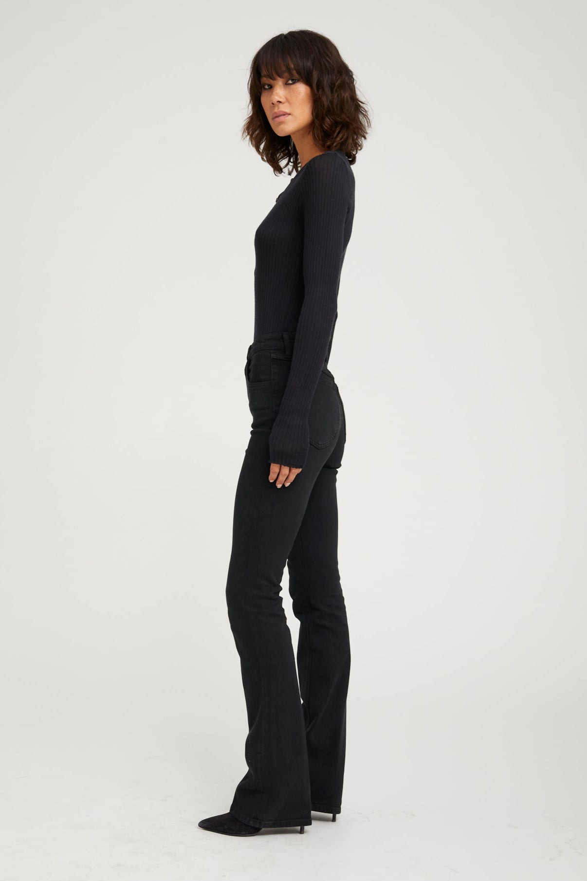 BLACK CASHMERE HENLEY - 4