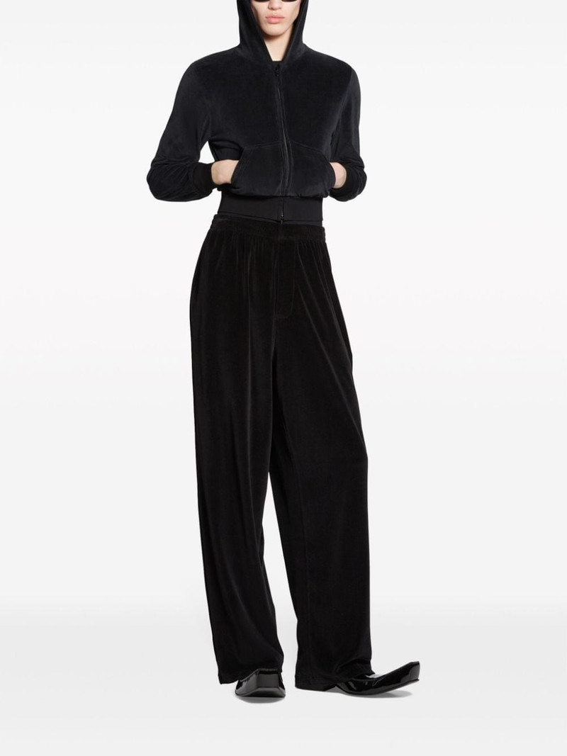 BALENCIAGA Handwritten embellished zip-front hoodie outlook