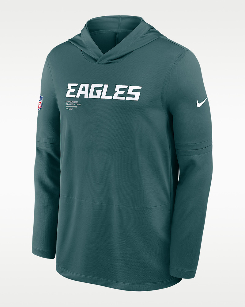Philadelphia Eagles Pure Fury Sideline Men's Nike Dri-FIT NFL Long-Sleeve Hooded Top 1