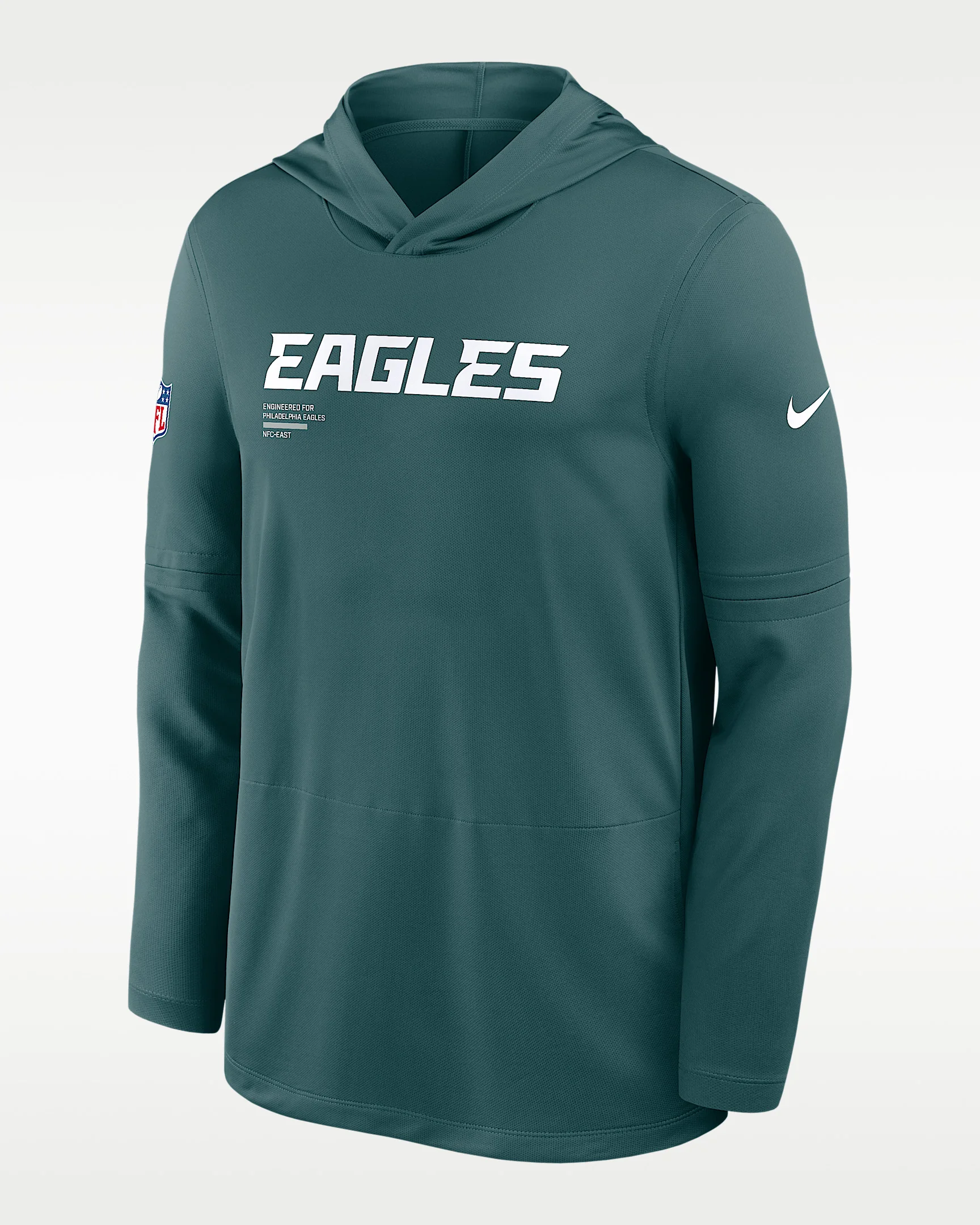 Philadelphia Eagles Pure Fury Sideline Men's Nike Dri-FIT NFL Long-Sleeve Hooded Top - 1