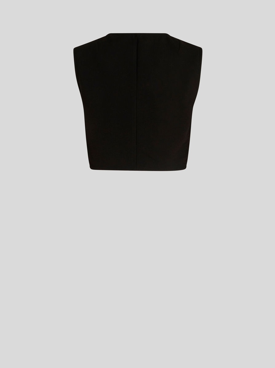 CROPPED WAISTCOAT WITH FOLIAGE EMBROIDERY - 5